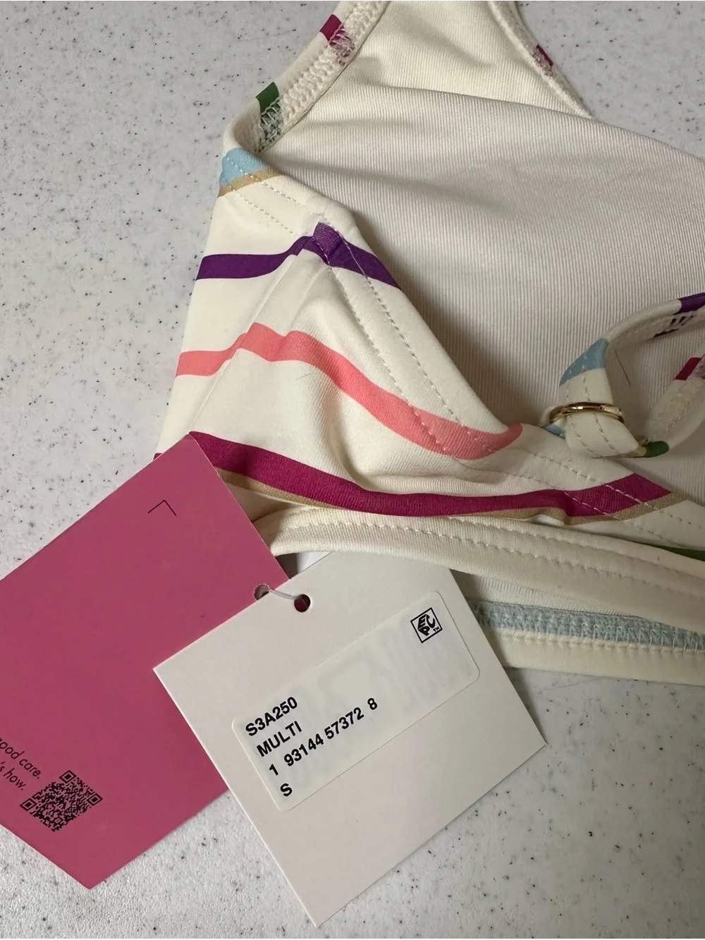Kate Spade Multi Striped Bikini Top and Bottom NWT